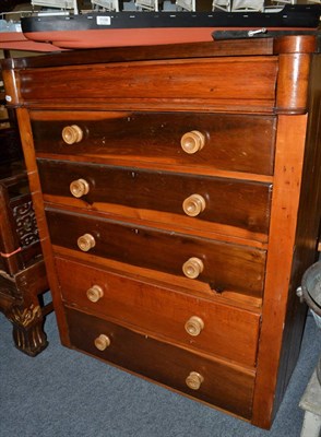 Lot 1104 - Stained pine Scotch chest of six drawers