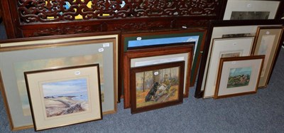 Lot 1111 - British School (19th century) A pair of landscape oils on board, together with a collection of...