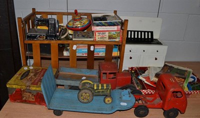 Lot 1198 - Meccano, Tri-ang trucks, doll's cot, games and toys