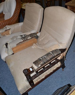 Lot 1210 - Pair of Victorian rosewood armchairs