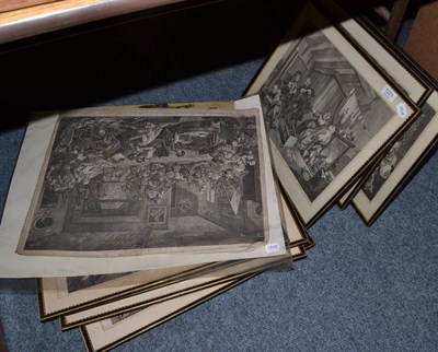 Lot 1221 - Eleven Hogarth engravings comprising: a set of four Times of the Day (unframed), set of four...