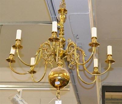 Lot 1247 - A brass Dutch style chandelier