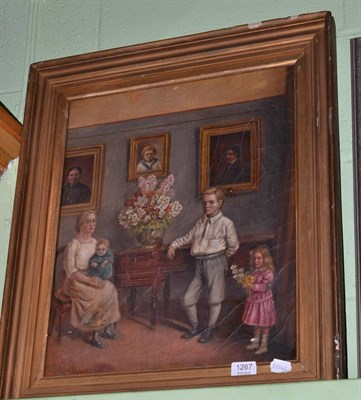 Lot 1267 - British school, family portrait, oil on canvas