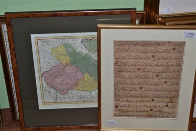 Lot 1286 - Two maps (one damaged) and an Islamic text (3)