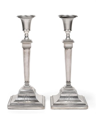 Lot 521 - A Pair of George III Silver Candlesticks, John Parsons & Co, Sheffield, date letter indistinct...