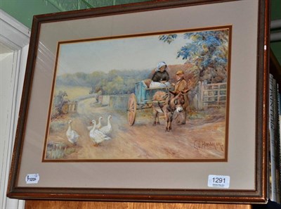 Lot 1291 - Emma Louise Harman, 'Bargaining Geese', signed, watercolour