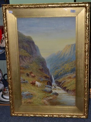 Lot 1295 - Harold Lawes (19th century) Cattle grazing beside a waterfall, signed, watercolour