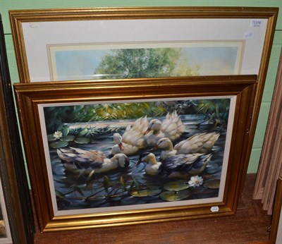 Lot 1316 - ** Merfort (21st century) ";Ducks";, signed, oil on canvas, together a signed limited edition print