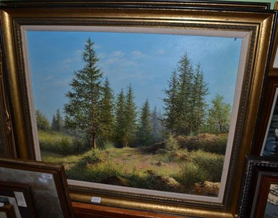 Lot 1317 - Jean Balut (20th century) View of a woodland, oil on canvas, together with a further example by the