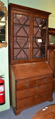 Lot 1341 - A George III bureau bookcase (later top)