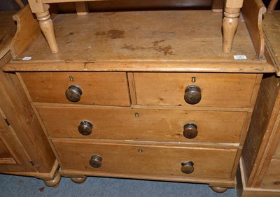 Lot 1361 - A Victorian pine washstand with three drawers