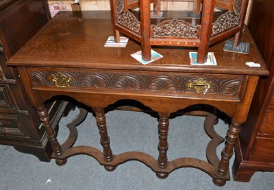 Lot 1370 - Carved oak 18th century style side table