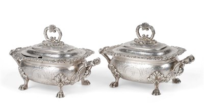 Lot 530 - A Pair of George III Silver Sauce Tureens and Covers, John Edward Terry, London 1815, with...