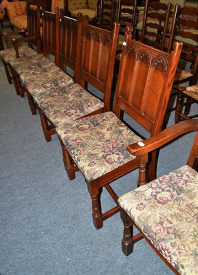 Lot 1389 - A set of six modern Gothic style dining chairs