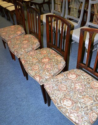 Lot 1392 - Set of four mahogany dining chairs