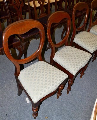 Lot 1401 - Set of eight Victorian mahogany balloon back dining chairs