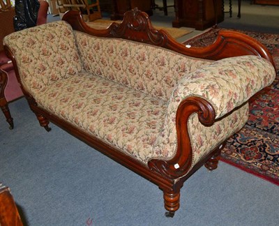 Lot 1406 - A Victorian mahogany sofa with machine woolwork upholstery