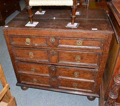 Lot 1413 - 17th century four height chest of drawers