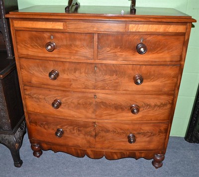 Lot 1453 - 19th century mahogany four height chest of drawers