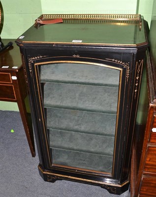 Lot 1457 - Late Victorian ebonised and gilt decorated cabinet