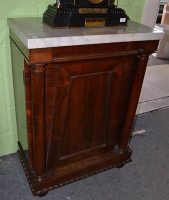 Lot 1461 - A 19th century rosewood cupboard with marble top