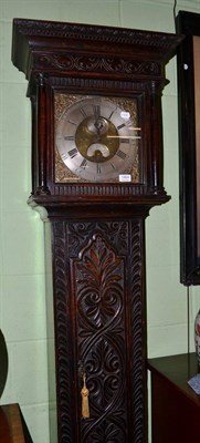 Lot 1464 - A 19th century carved oak longcase clock with brass and silvered dial, John & William Boot of...