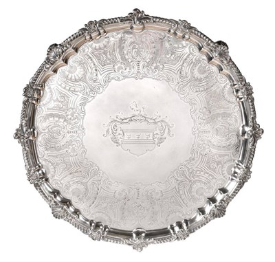 Lot 541 - A Very Large George III Silver Salver, maker's mark WS possibly for William Stroud, London,...