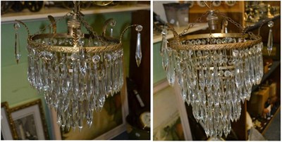 Lot 1475 - Two small basket chandeliers