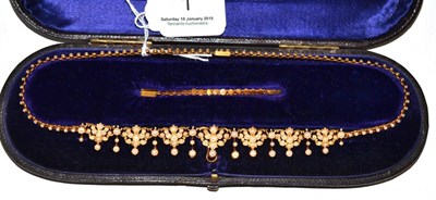 Lot 1 - An early 20th century seed pearl necklace in a fitted case