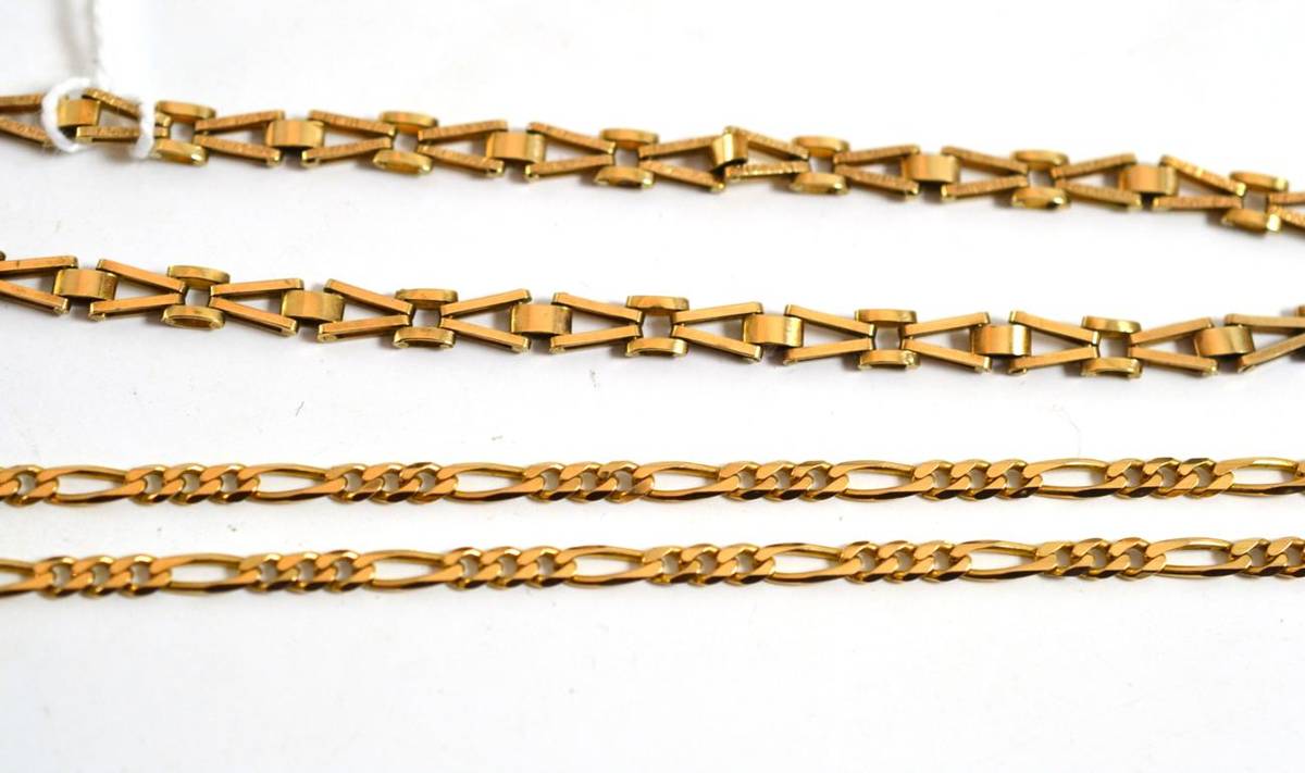 Lot 51 - Two 9ct gold chains