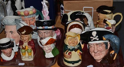 Lot 64 - Two trays of Royal Doulton and other character jugs and a Coalport figure of Ruby
