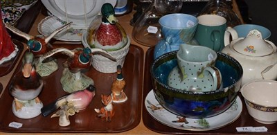 Lot 74 - Two Beswick pheasants numbered 849 and 850 (restored), a Beswick fox and duck and other...
