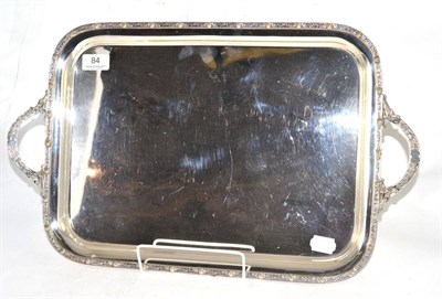Lot 84 - Silver two handled tea tray retailed by Rattray & Co, Dundee