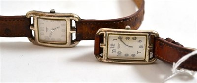 Lot 176 - Two Hermes lady's wristwatches, one with fitted case