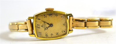 Lot 185 - A lady's gold plated and steel Jaeger le Coultre wristwatch, model: Club