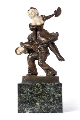 Lot 631 - Peter Tereszczuk (Ukrainian/Austrian, 1875-1963): An Ivory and Bronze Figural Group, of Pierrot and