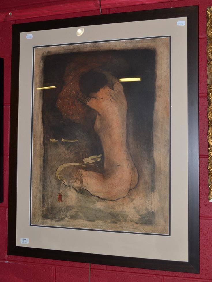 Lot 811 - Ray Woodward Fairchild (1953-), 'Girl Undressing' AP colour aquatint, Wentworth Galleries