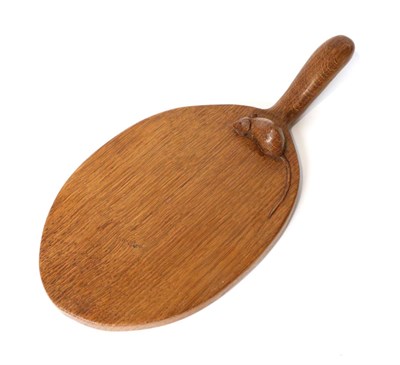 Lot 659 - Mouseman: A Robert Thompson English Oak Cheese Board, with carved mouse signature on the board,...