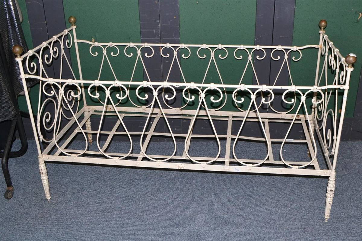 Lot 980 - French wrought iron crib