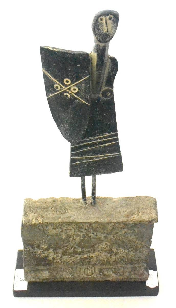 Lot 3 - John Maltby (b.1936): A Ceramic Sculpture ";Guardian";, with potter's seal mark, on a...