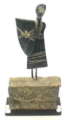 Lot 3 - John Maltby (b.1936): A Ceramic Sculpture ";Guardian";, with potter's seal mark, on a...