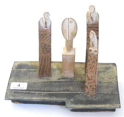 Lot 4 - John Maltby (b.1936): A Ceramic Sculpture ";Looking at Sculpture";, base inscribed Looking at...