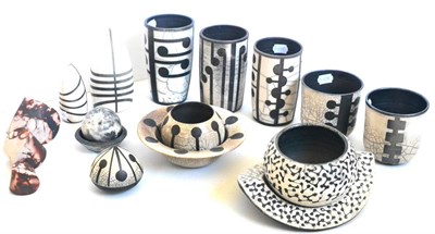 Lot 20 - Seventeen pieces of studio pottery by Eric Moss