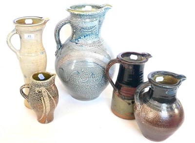Lot 23 - Five stoneware jugs by Michael Casson