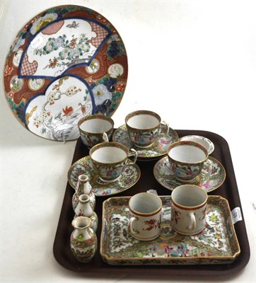 Lot 85 - Japanese Imari charger and quantity of Cantonese porcelain