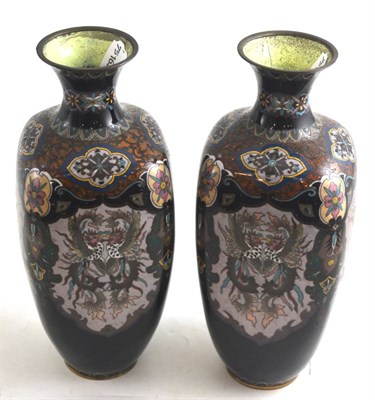 Lot 93 - A pair of cloisonne vases, 30cm high