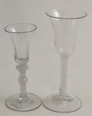 Lot 98 - Two 18th century glasses with air twist stems