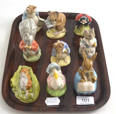 Lot 101 - Nine Beatrix Potter figures