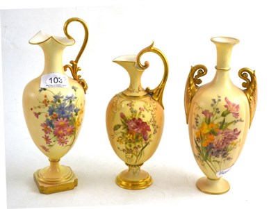 Lot 103 - Three pieces of Royal Worcester blush ivory