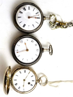 Lot 109 - A silver pair cased verge pocket watch signed Wm Sprigg, Liverpool, silver full hunter verge pocket
